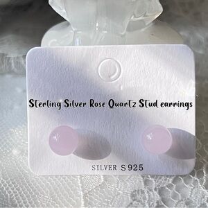 - Sterling Silver rose quartz stud  Stud earrings